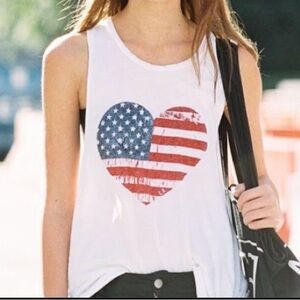 Brandy Melville Heart US Flag Tank